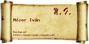 Mózer Iván névjegykártya