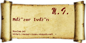 Mózer Iván névjegykártya