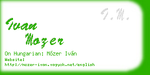 ivan mozer business card